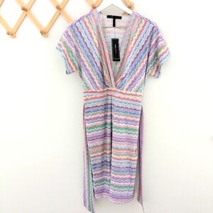 BCBG Avery Plunge Tie Dress